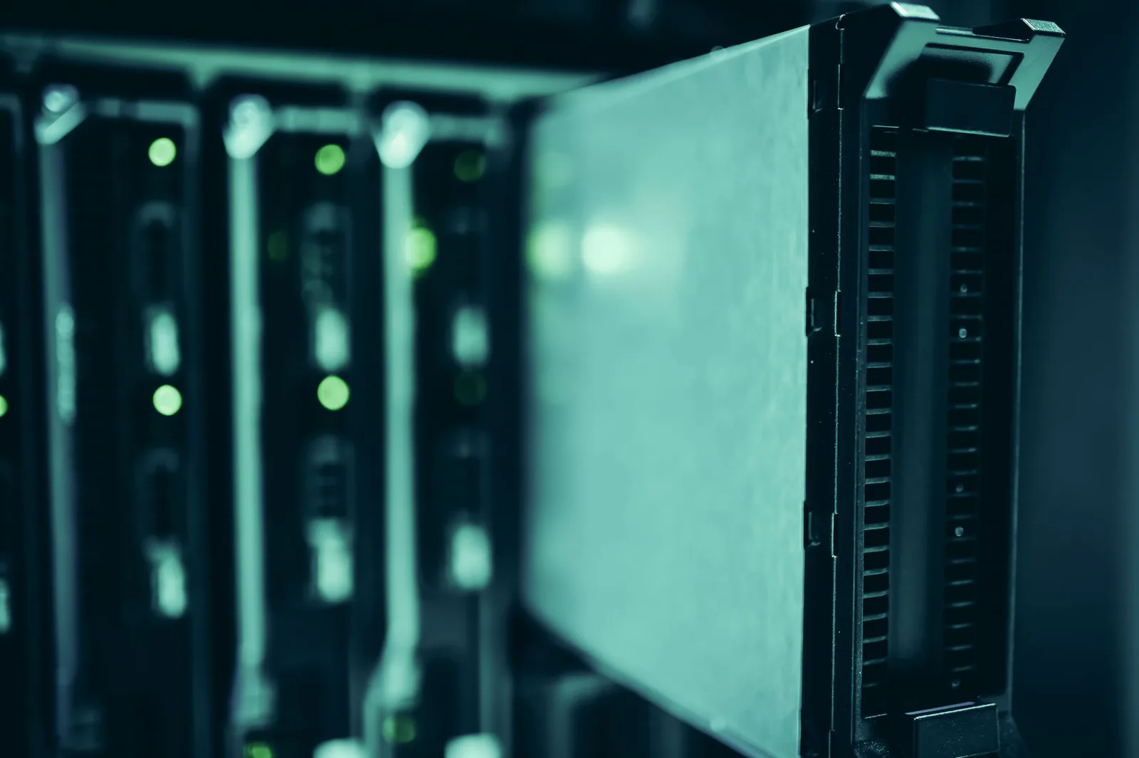 Server racks in an enterprise data center awaiting inventory